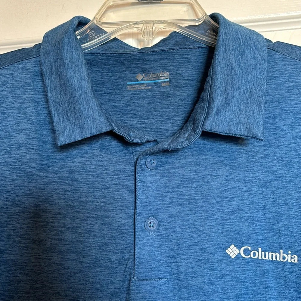 Columbia Omni-Wick men’s blue short sleeve polo shirt size medium - Picture 2 of 8
